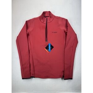 Columbia Women's Titanium Crystal Leaf Omni-Heat Helix HZ Pullover Red LRG NWT